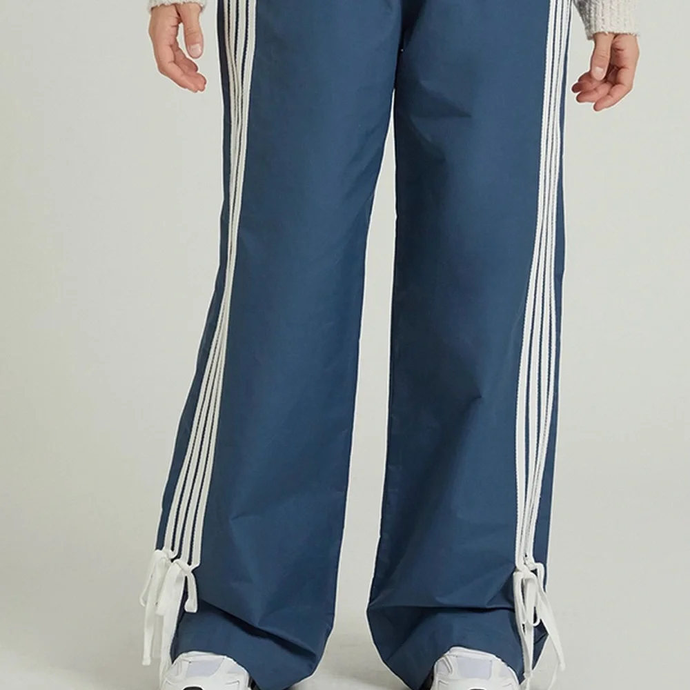 PacSun Navy Wide Leg Track Pants - Picture 2 of 4